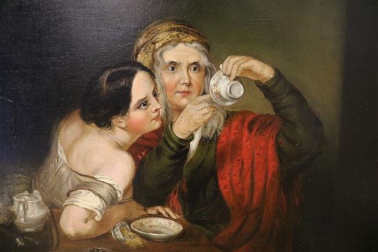 Early Victorian School oil, the tea leaves